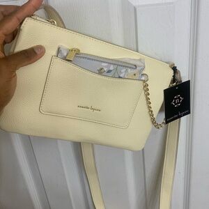 Nanette Lepore Cream Crossbody Bag with Chain Strap